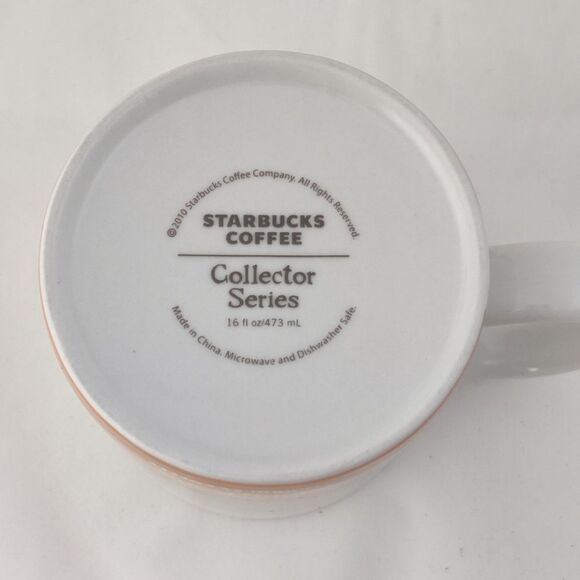 Starbucks Mug Hong Kong Vintage 2010 16 oz Orange Collector Series - Picture 8 of 11